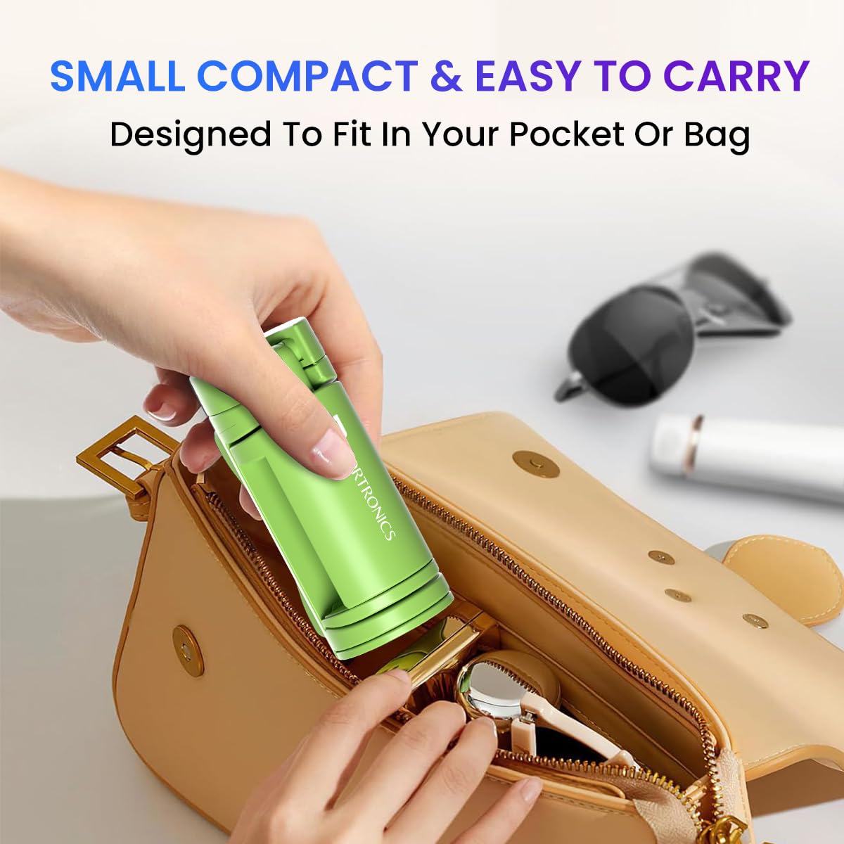 Portronics Mobot Clip Mobile Holder with 360° Adjustable Angles, Light Weight, Pocket Friendly, Mobile Stand for Table/Video Recording/Vlogging, Compatible with 4 to 6.4 inch Smartphones (Black)