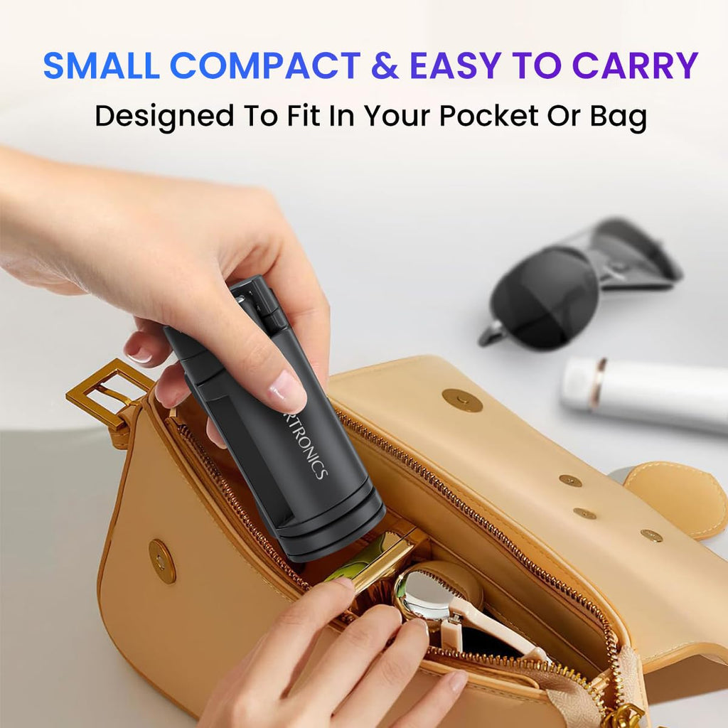 Portronics Mobot Clip Mobile Holder with 360° Adjustable Angles, Light Weight, Pocket Friendly, Mobile Stand for Table/Video Recording/Vlogging, Compatible with 4 to 6.4 inch Smartphones (Black)