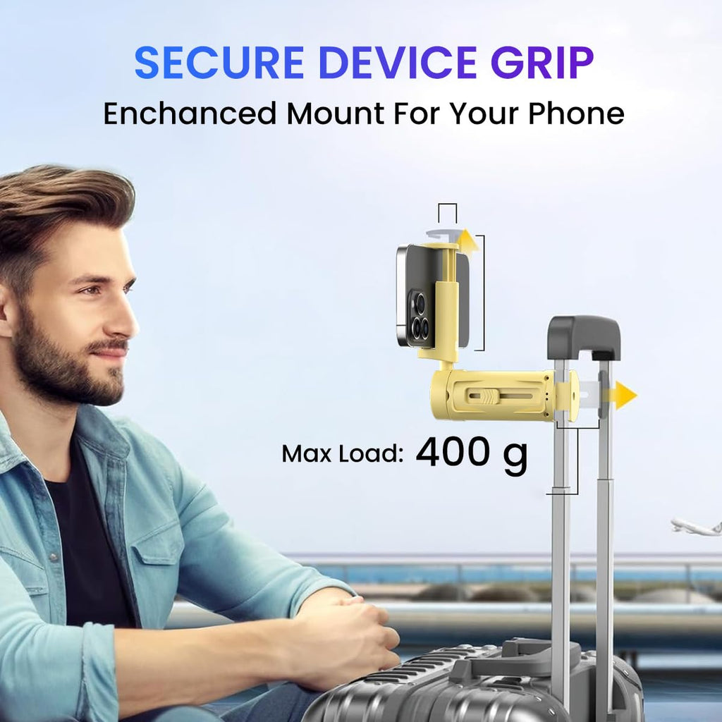 Portronics Mobot Clip Mobile Holder with 360° Adjustable Angles, Light Weight, Pocket Friendly, Mobile Stand for Table/Video Recording/Vlogging, Compatible with 4 to 6.4 inch Smartphones (Black)