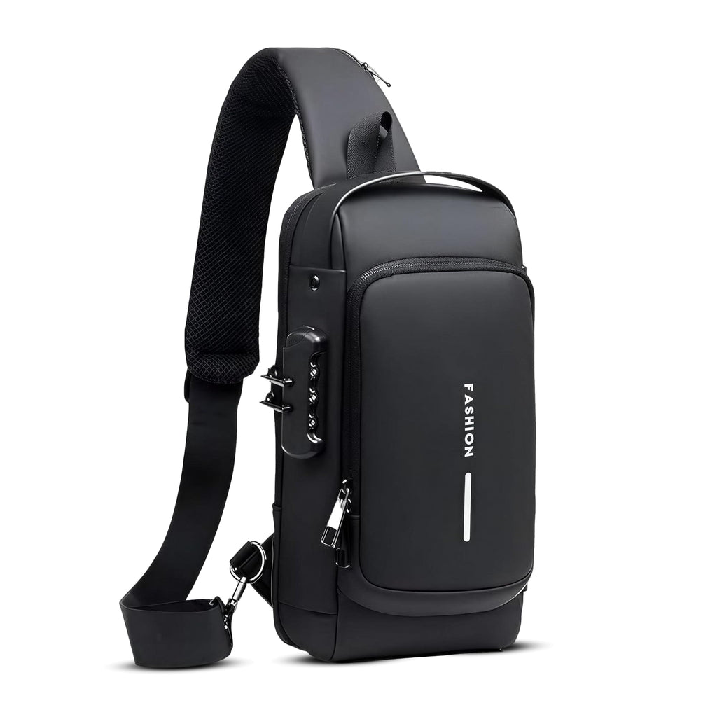 FLYNGO Sling Bag for Men Stylish Crossbody Backpack for Men & Women, Anti-Theft Chest Bag with USB Charging Port, Messenger Bags, Casual Shoulder Bag