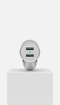 Frost Silver dual USB car charger