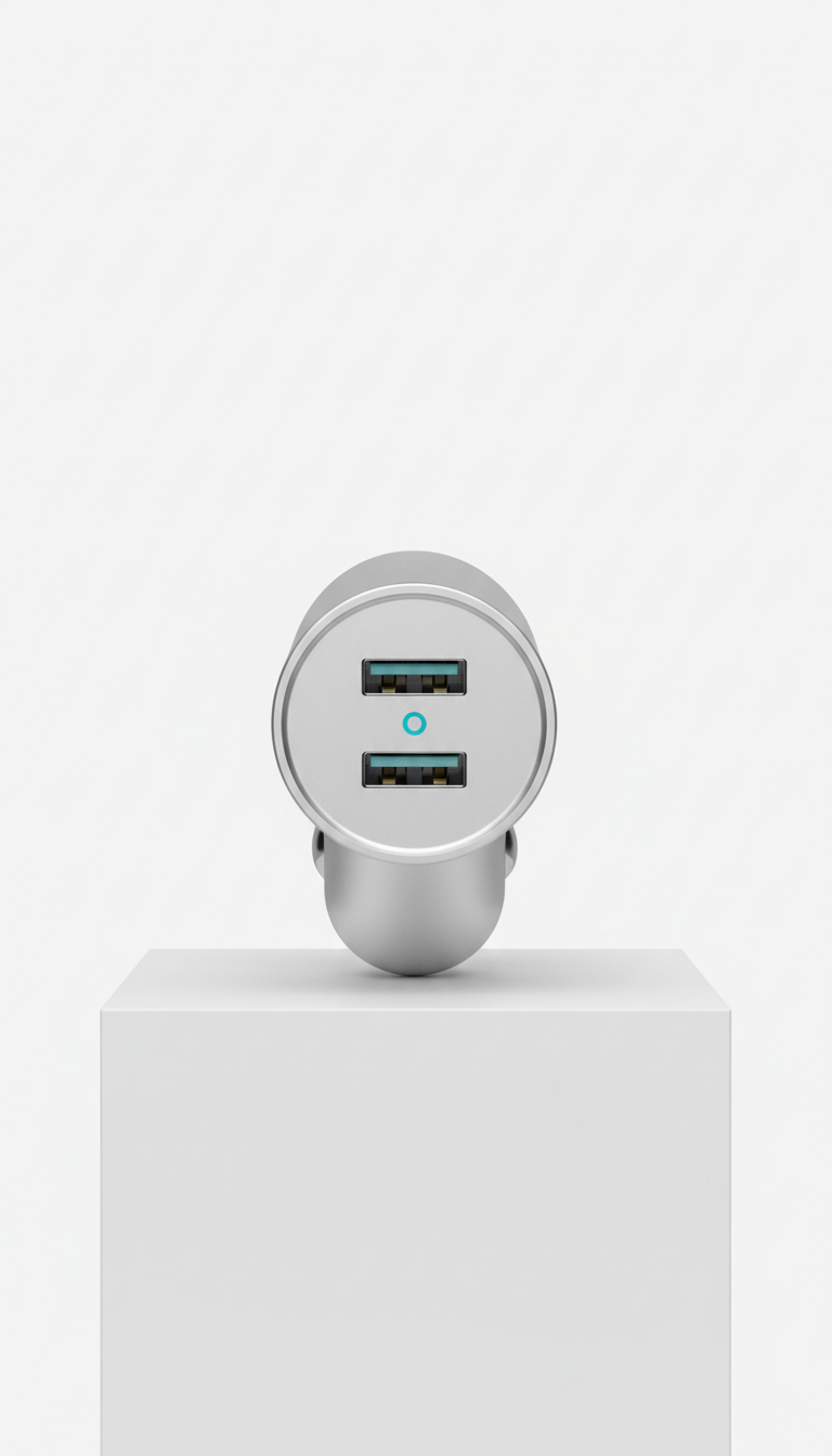 Frost Silver dual USB car charger