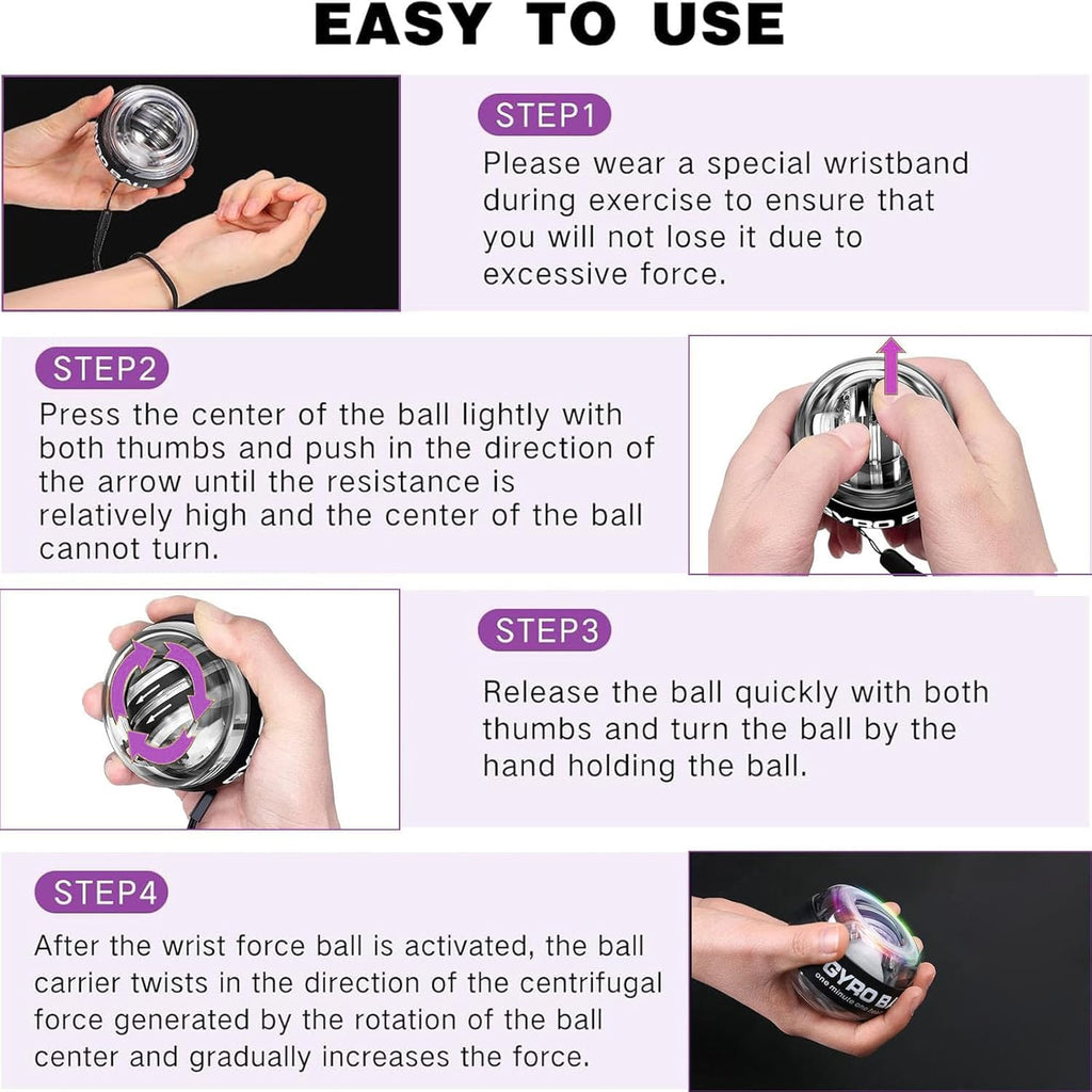 Gadget Deals- gyro Ball | gyro Ball Wrist Exerciser | Wrist Exercise Equipment | gyroball Wrist Trainer | Wrist Strengtheners