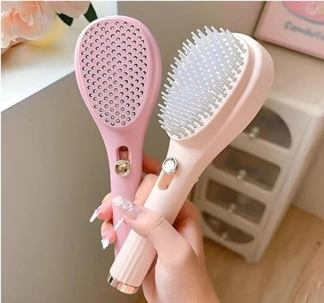 Self-Cleaning Hairbrush - 2-in-1 Detangle & Clean Comb
